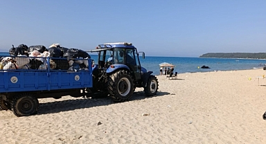 Saros Körfezi'nde bayram tatili sonrası 200 ton çöp toplandı