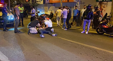 Alkollü motosiklet sürücüsü, çöp kovasına çarparak yaralandı