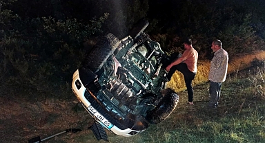 Tekirdağ'da takla atan kamyonette 2 kişi yaralandı