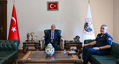 Vali Uğur Turan, İl Jandarma Komutanı Eskitürk'ü Ağırladı