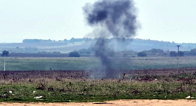 Edirne'de köy merasında bulunan top mermisi imha edildi