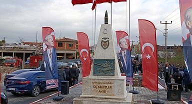 Lalapaşa’da yenilenen Üç Şehitler Anıtı, yeniden açıldı