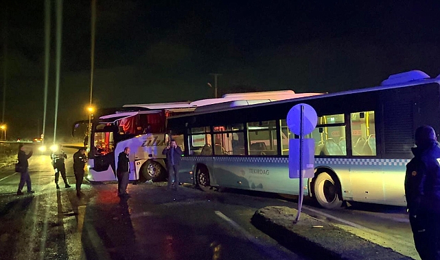 Tekirdağ'da yolcu otobüsü ile halk otobüsü çarpıştı; 9 yaralı