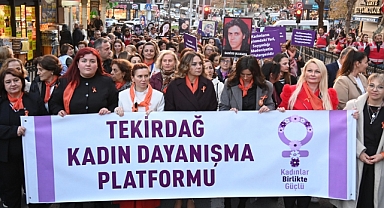 TEKİRDAĞ, 'KADINA ŞİDDETE HAYIR' DEDİ