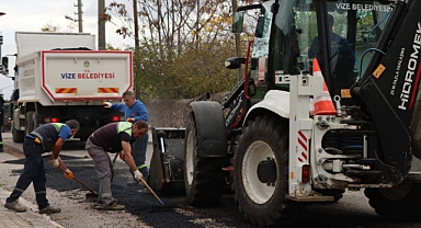 Vize'de Yol Bakım ve Onarım Çalışmaları Sürüyor
