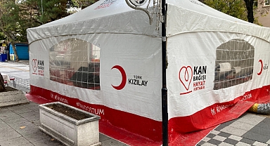 Kırklareli'nde Kızılay Kan Bağışı Çadırına Yoğun İlgi