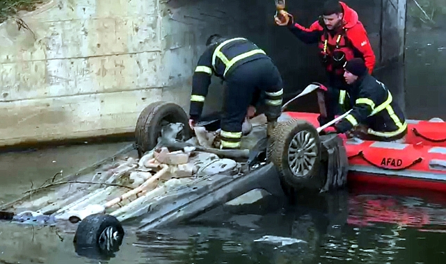 Sisli havada otomobil dereye uçtu; 18 yaşındaki İsa öldü