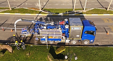 TESKİ'NİN YENİ NESİL KOMBİNE KANAL TEMİZLEME ARACI SAHADA