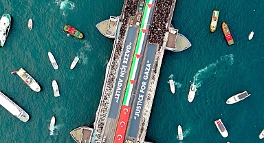 Galata Köprüsü’nde Büyük Filistin Yürüyüşü 