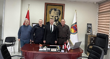 Kaymakam Tamer Orhan’dan Şoförler Odası Başkanı Hilmi Baktı’ya Tebrik Ziyareti