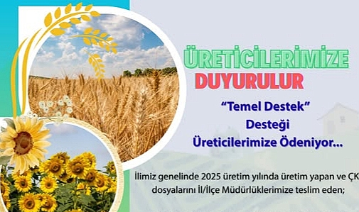 Kırklareli’nde Üreticilere “Temel Destek” Ödemesi Başladı