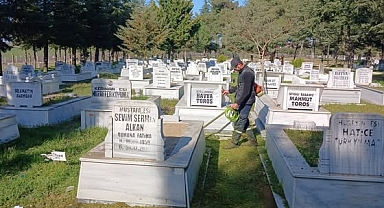 Pehlivanköy’de Ramazan Bayramı Öncesi Mezarlıklarda Temizlik ve Bakım Çalışması