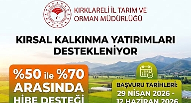Kırklareli’de Kırsal Kalkınma Yatırımlarına Büyük Destek: Hibe Oranı Yüzde 70’e Kadar Çıkıyor