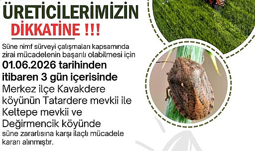 Kırklareli’nde Süne Zararlısına Karşı İlaçlı Mücadele Başlıyor